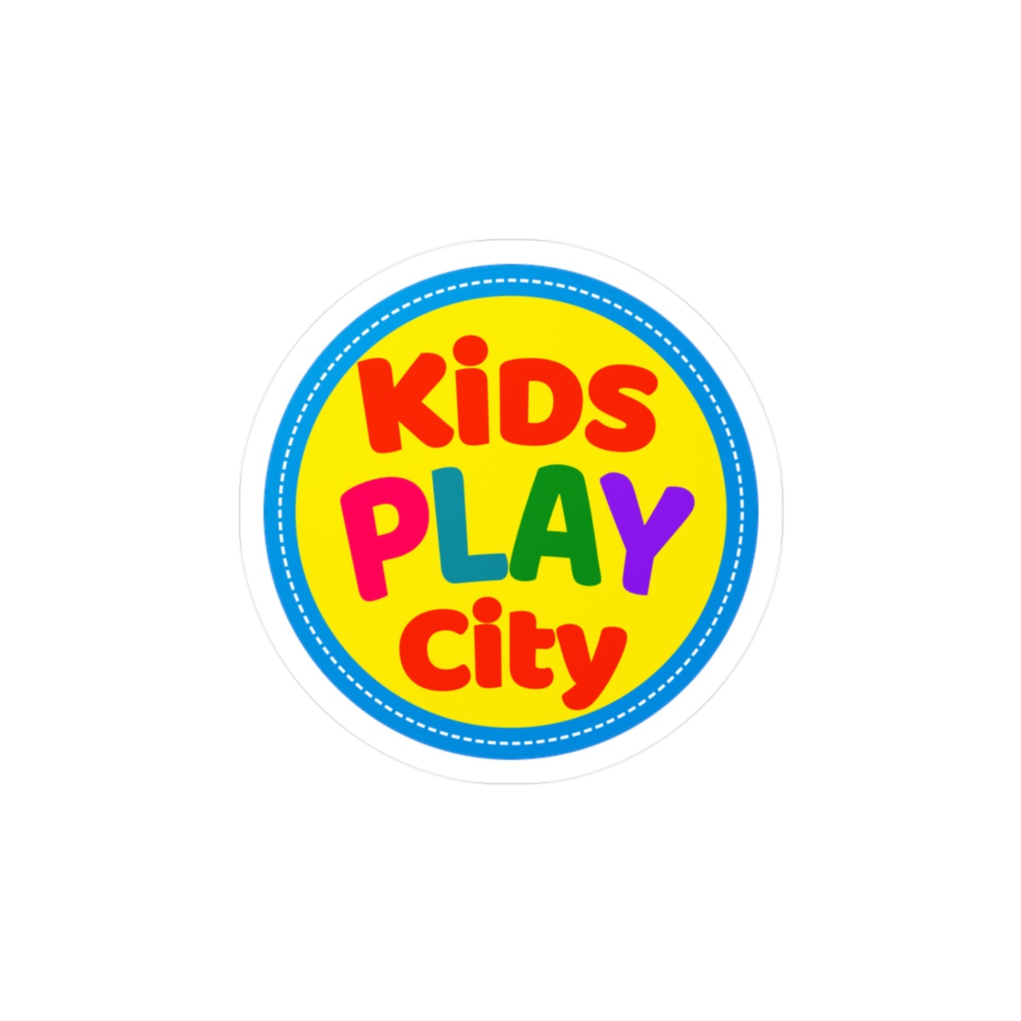 Kids Play City Vinyl Sticker – Colorful Kiss-Cut Decal for Playrooms, Daycares & Window Signs