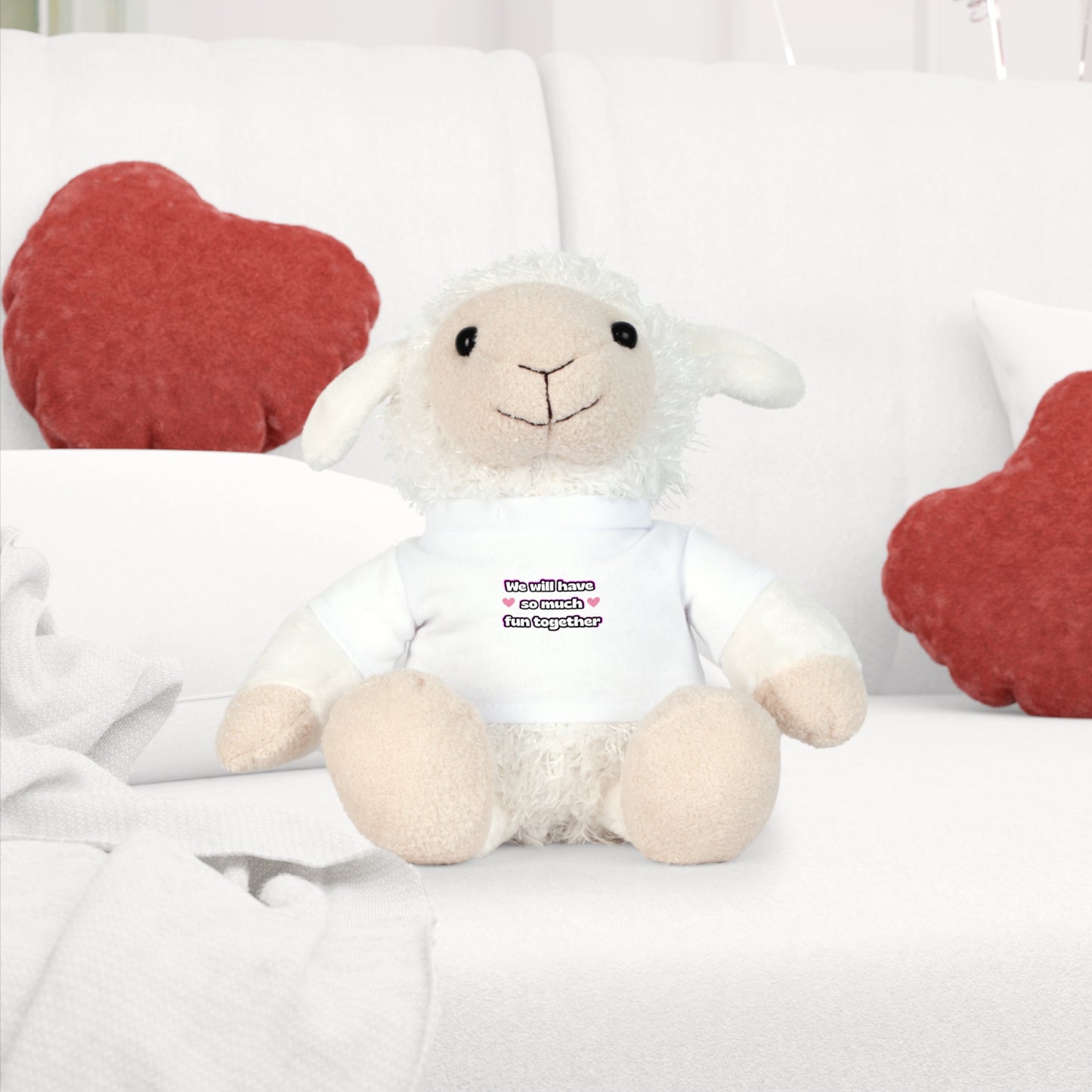 Valentine Teddy Bear Plush — I Love You Tee