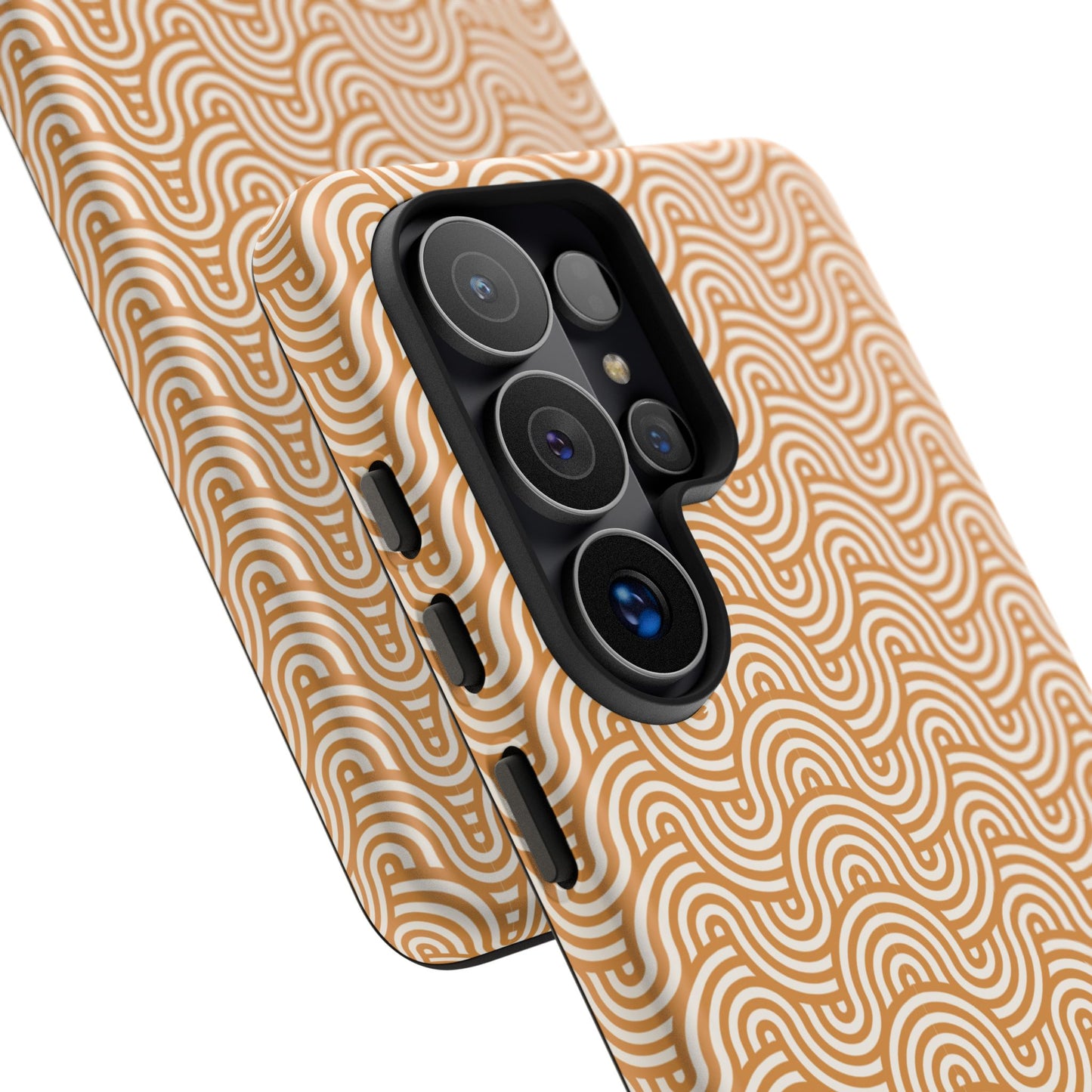 iPhone Tough Case — Beige Retro Wave Pattern Protective Phone Cover