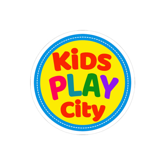 Kids Play City Round Sticker — Bright Colorful Kids Playroom Decal