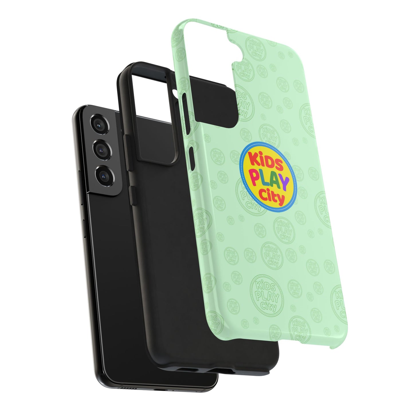 Kids Play City Tough Phone Case — Mint Protective Phone Cover with Kids Play City Logo