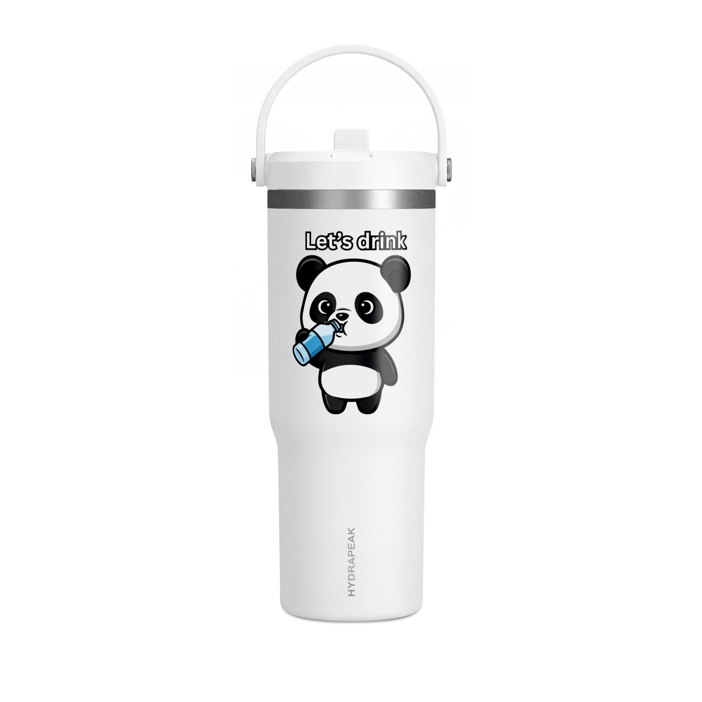 32oz Nomad Tumbler — Cute Panda “Let's Drink” Insulated Travel Bottle