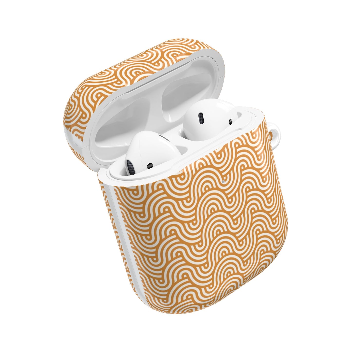 Retro Wave AirPod Case — Beige Geometric Pattern Protective Cover