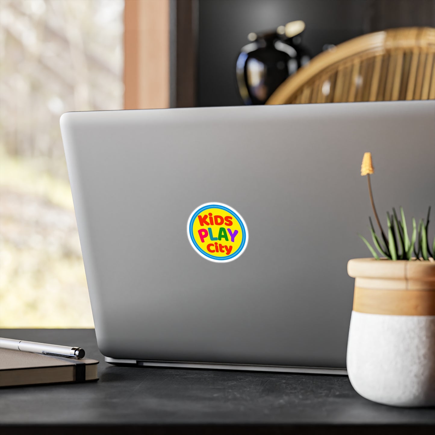 Kids Play City Vinyl Sticker – Colorful Kiss-Cut Decal for Playrooms, Daycares & Window Signs