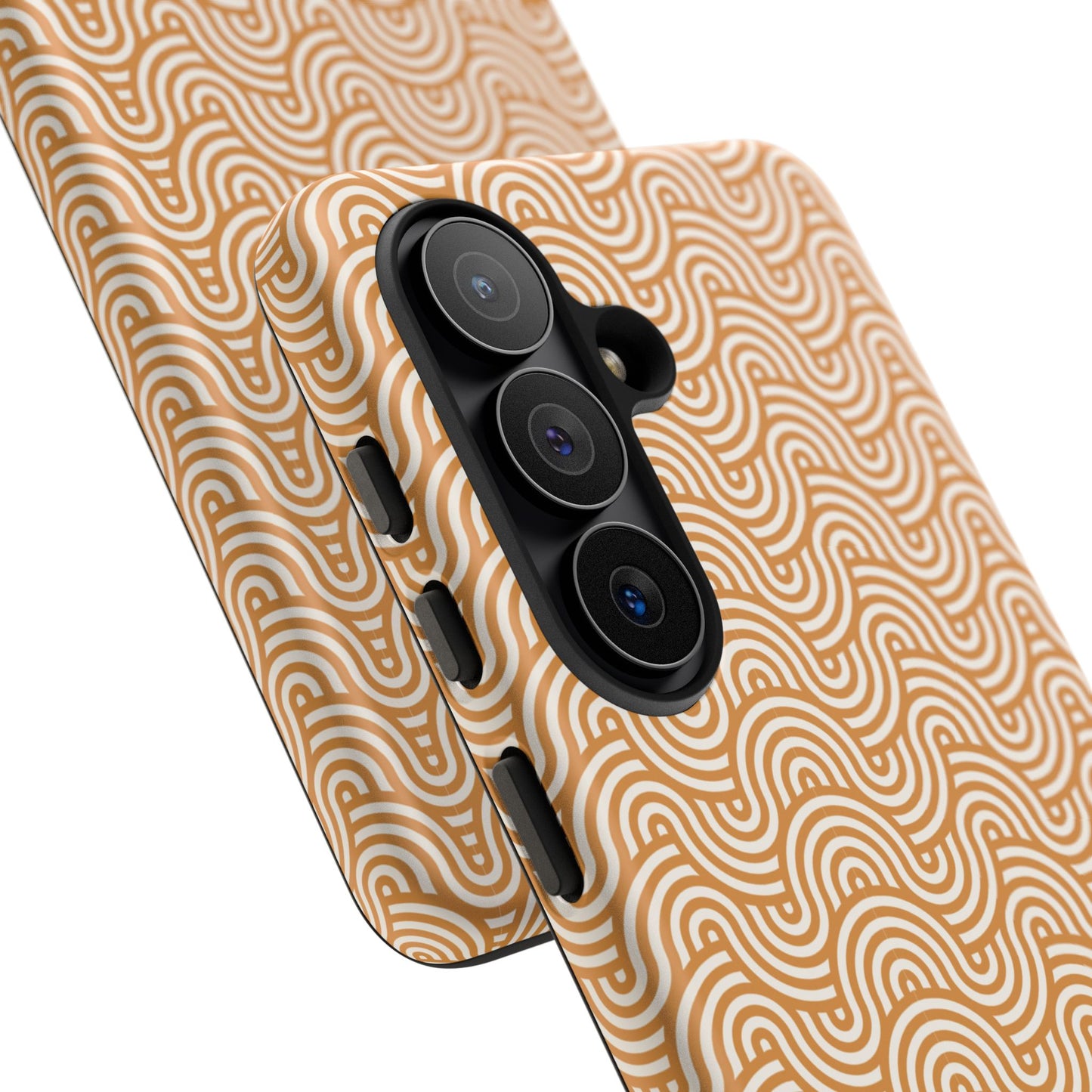 iPhone Tough Case — Beige Retro Wave Pattern Protective Phone Cover