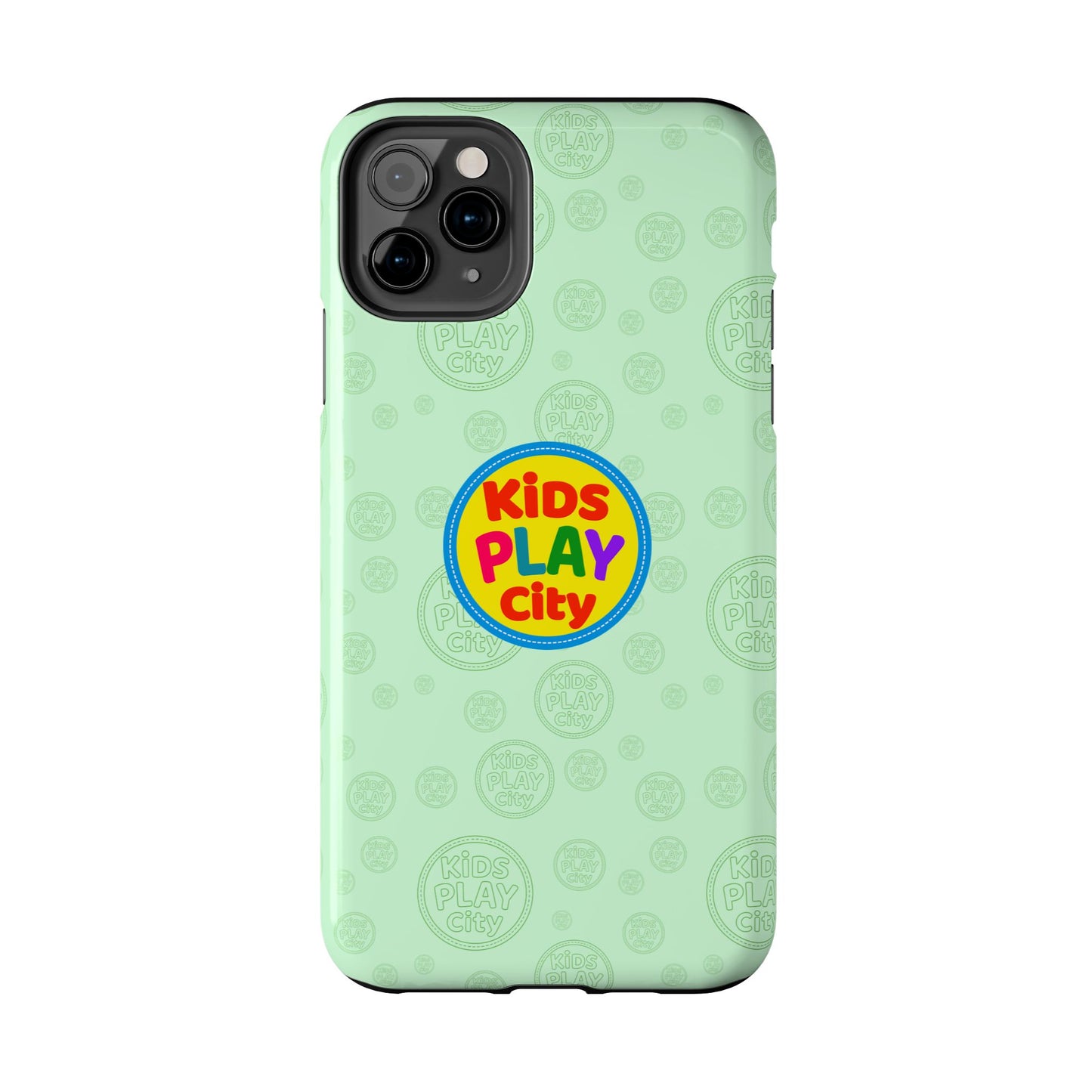 Kids Play City Tough Phone Case — Mint Protective Phone Cover with Kids Play City Logo