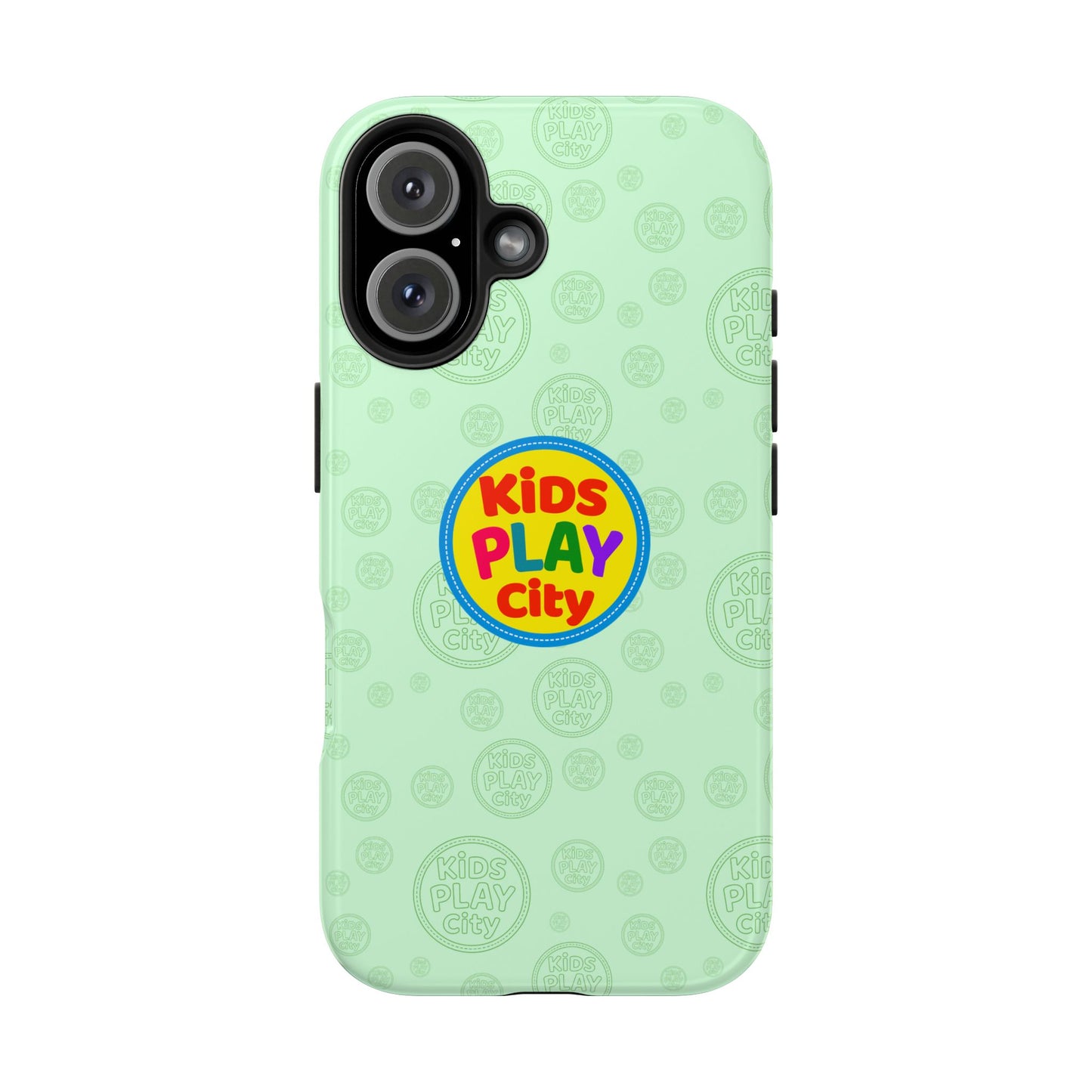 Kids Play City Tough Phone Case — Mint Protective Phone Cover with Kids Play City Logo