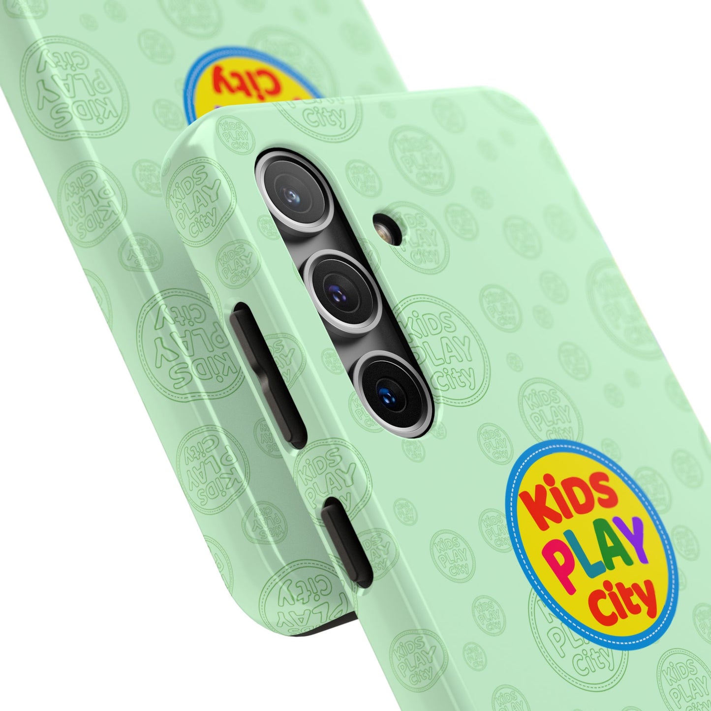 Kids Play City Tough Phone Case — Mint Protective Phone Cover with Kids Play City Logo