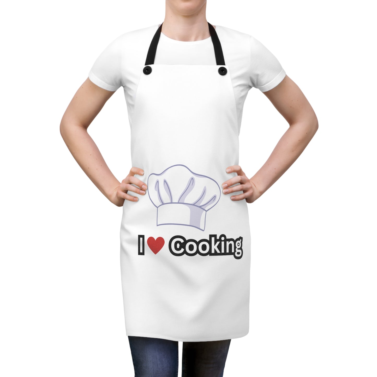 I  Cooking Chef Hat Apron — Cute Kitchen Apron for Home Cooks & Bakers