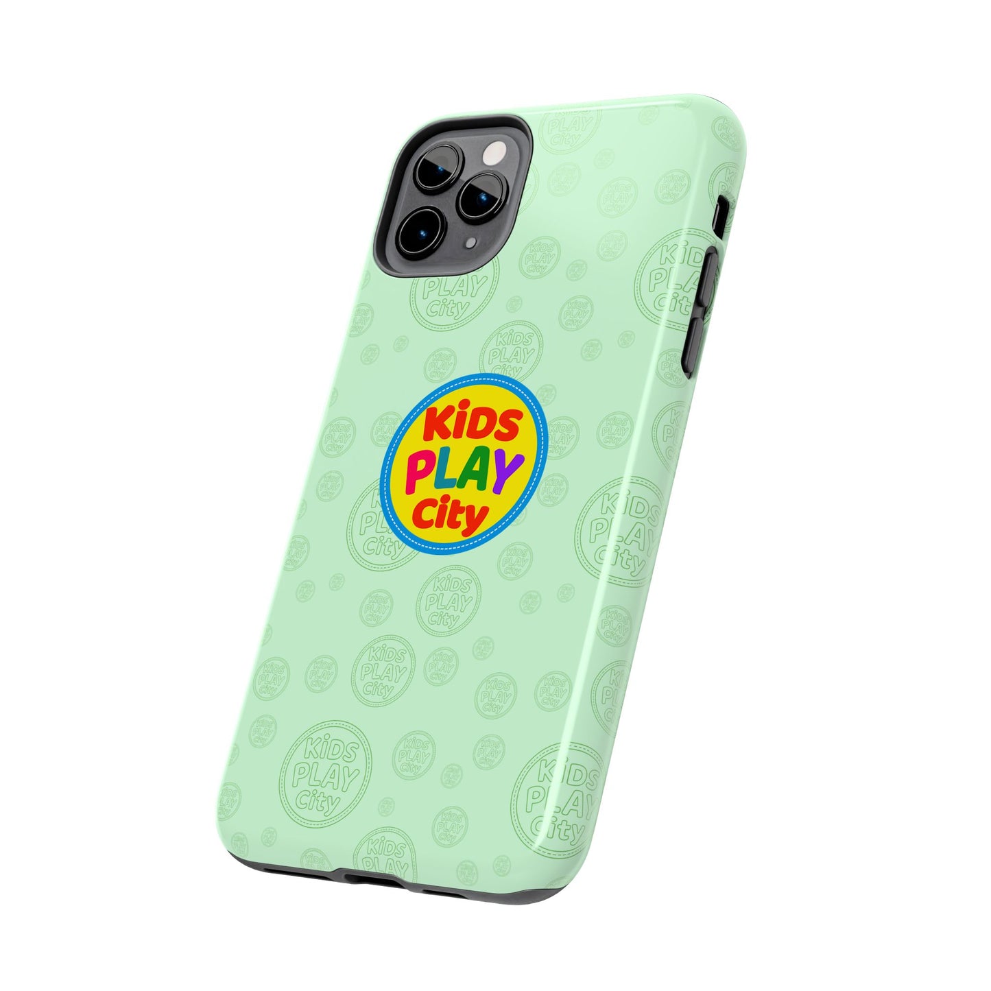 Kids Play City Tough Phone Case — Mint Protective Phone Cover with Kids Play City Logo