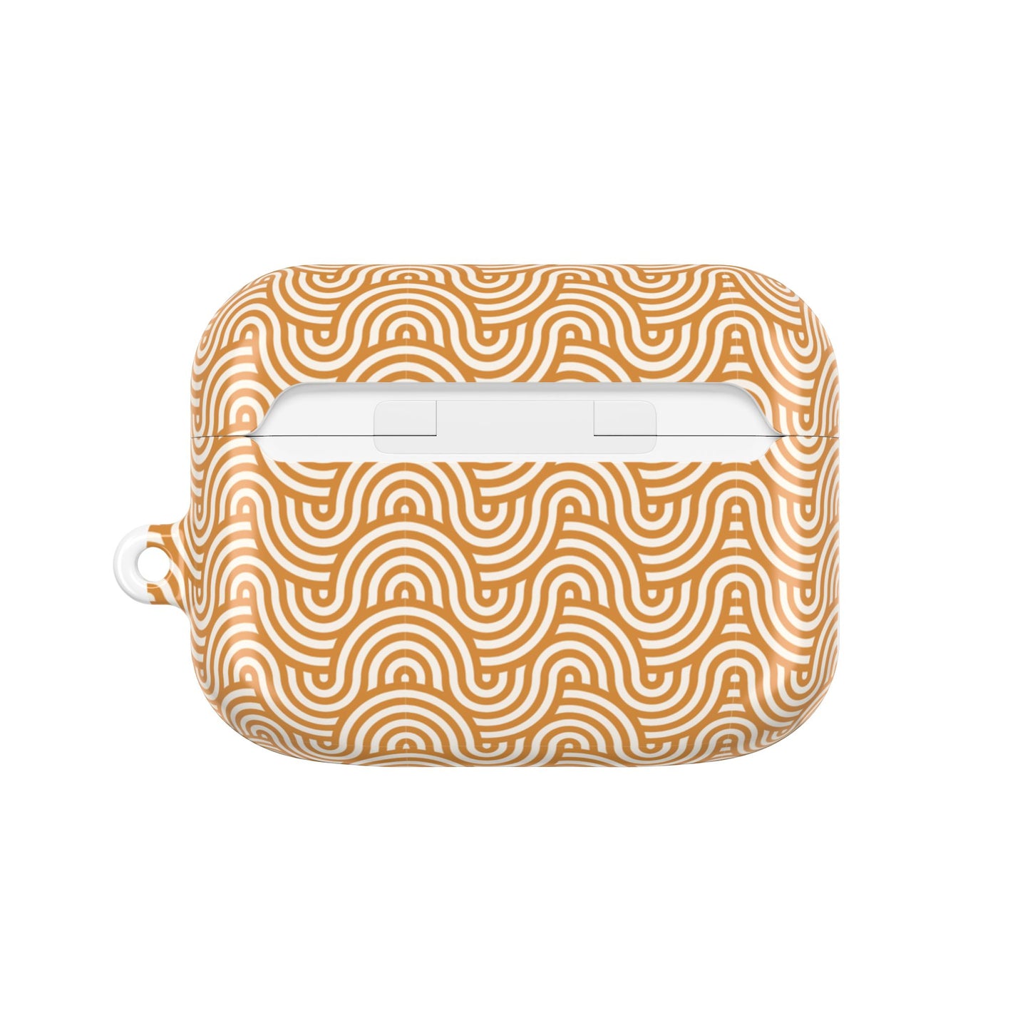 Retro Wave AirPod Case — Beige Geometric Pattern Protective Cover