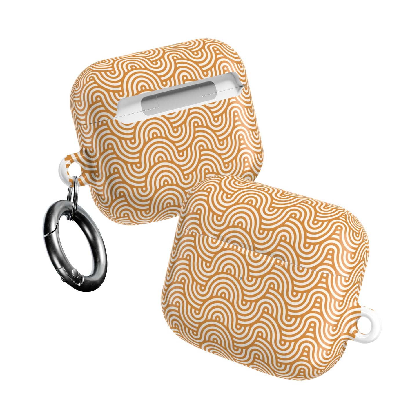 Retro Wave AirPod Case — Beige Geometric Pattern Protective Cover