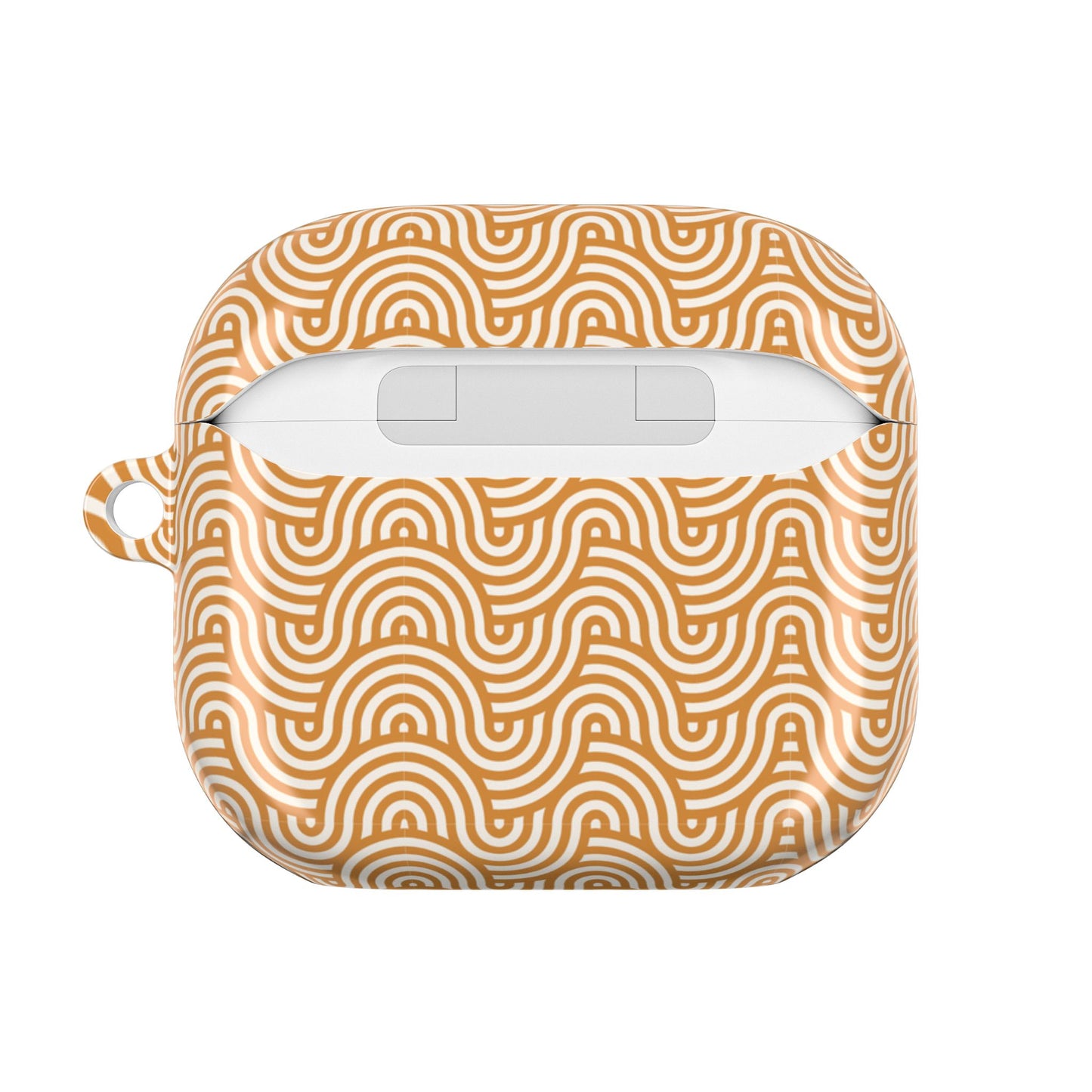 Retro Wave AirPod Case — Beige Geometric Pattern Protective Cover
