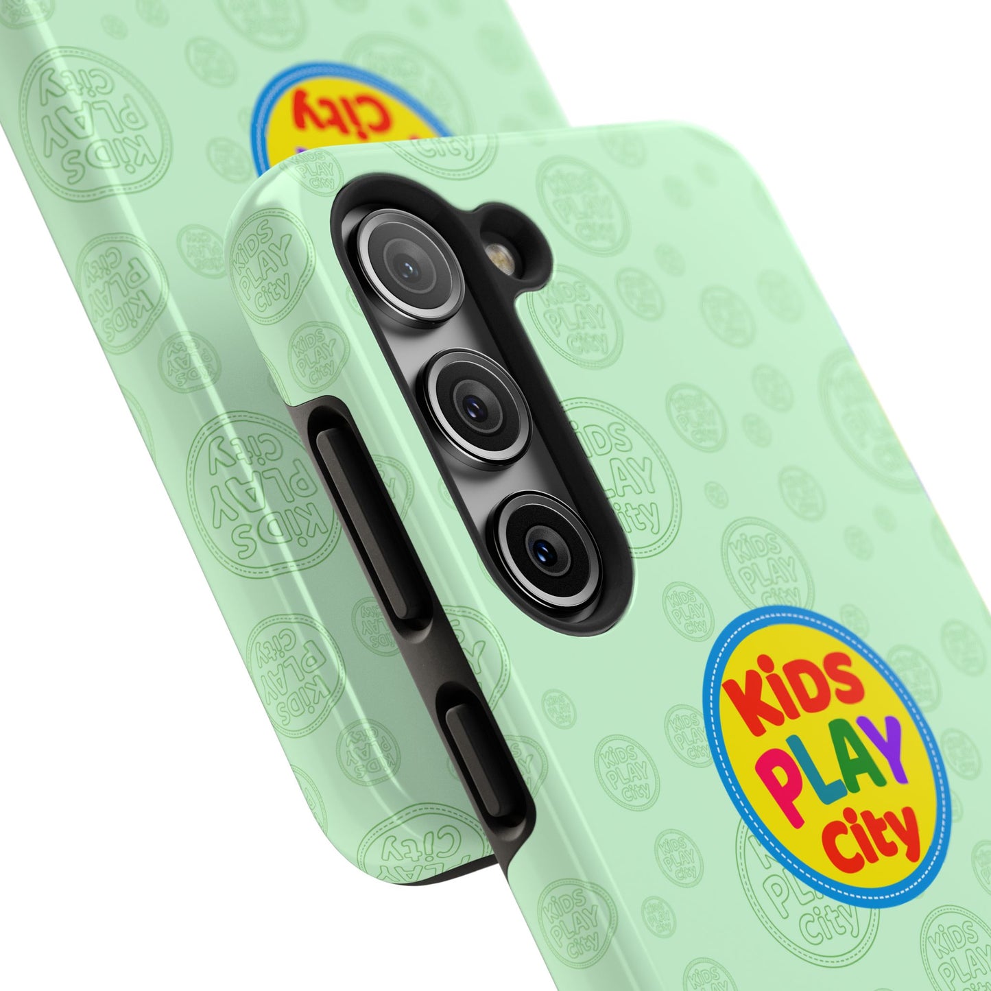 Kids Play City Tough Phone Case — Mint Protective Phone Cover with Kids Play City Logo