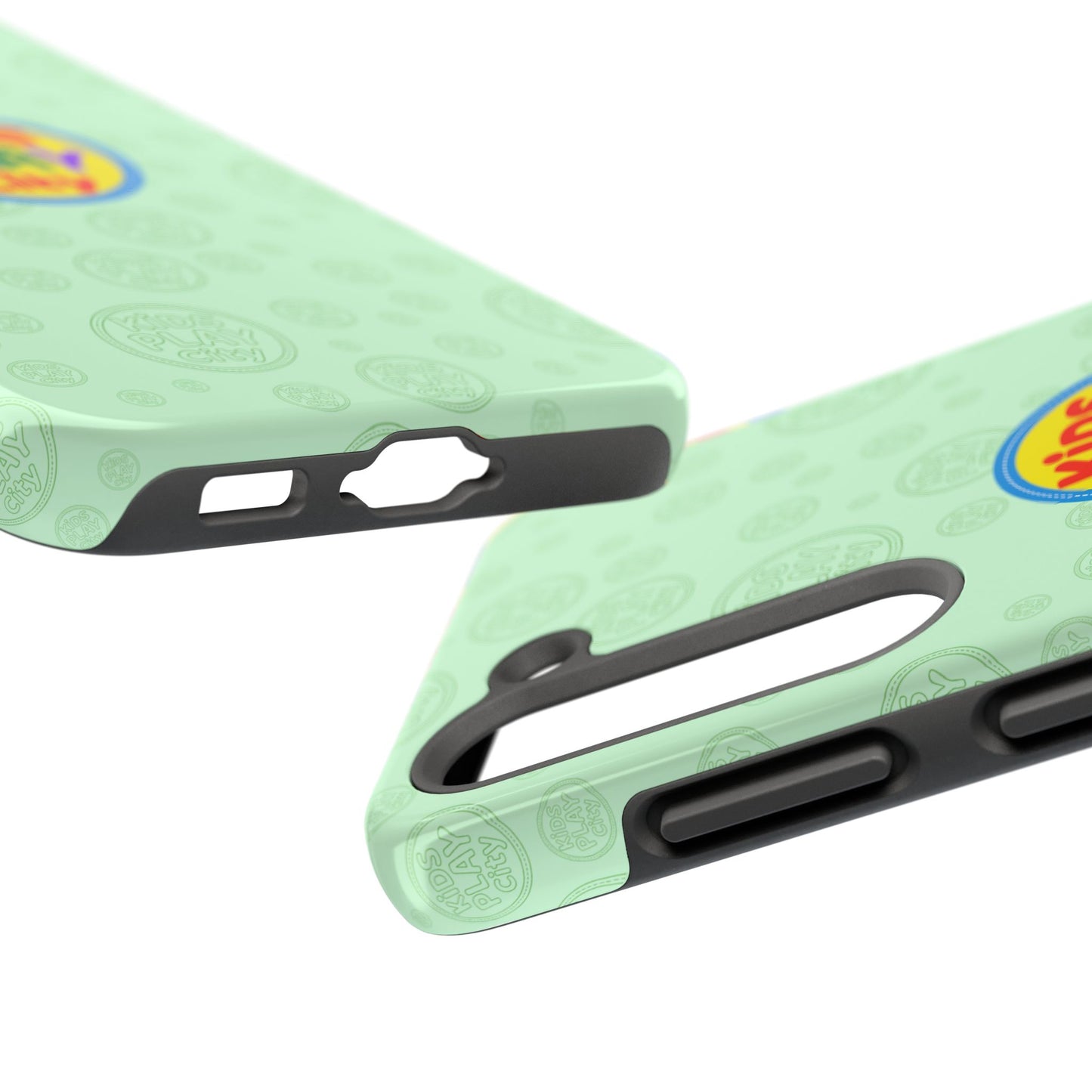 Kids Play City Tough Phone Case — Mint Protective Phone Cover with Kids Play City Logo