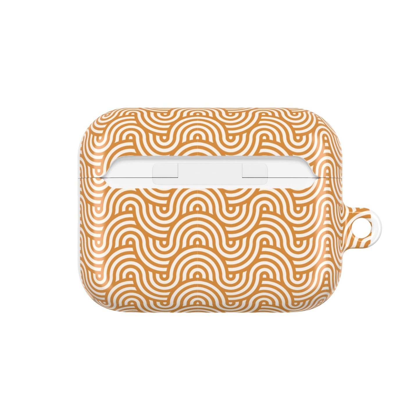 Retro Wave AirPod Case — Beige Geometric Pattern Protective Cover