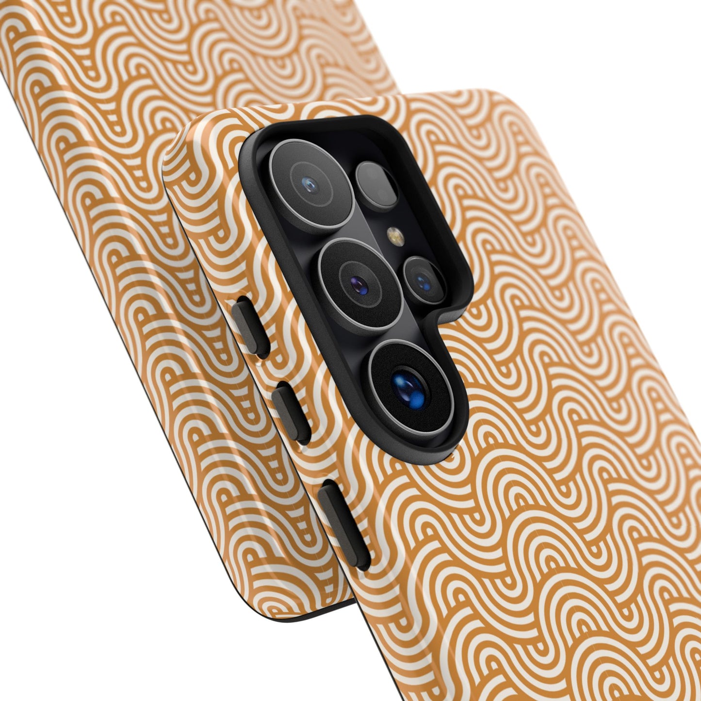 iPhone Tough Case — Beige Retro Wave Pattern Protective Phone Cover