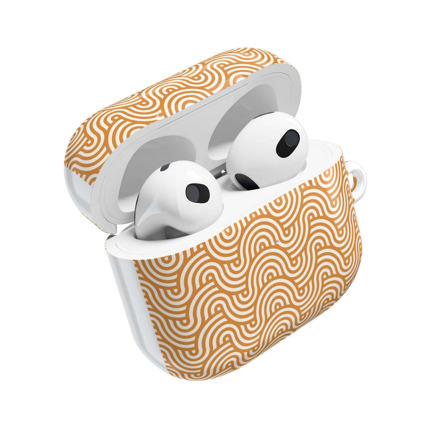 Retro Wave AirPod Case — Beige Geometric Pattern Protective Cover