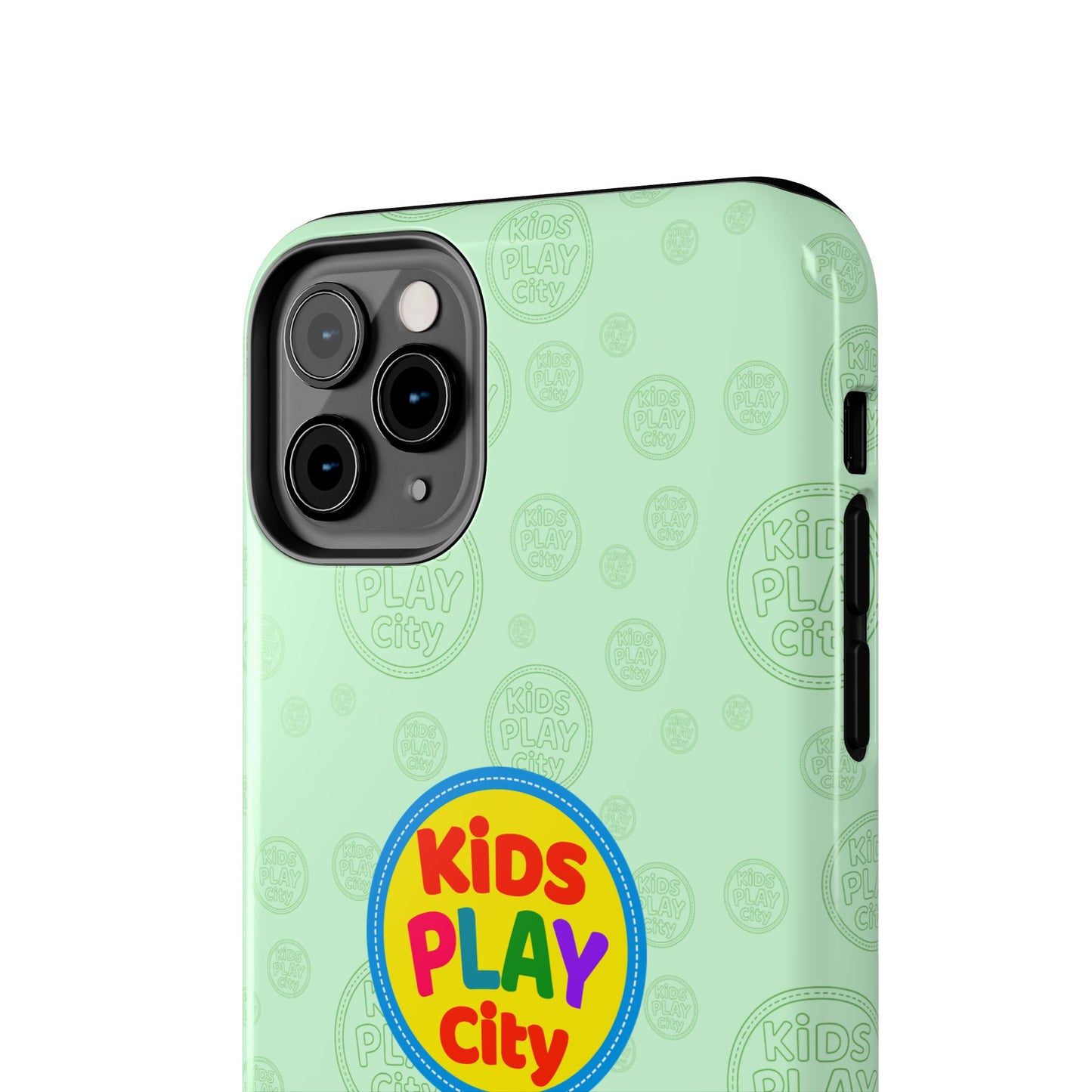 Kids Play City Tough Phone Case — Mint Protective Phone Cover with Kids Play City Logo
