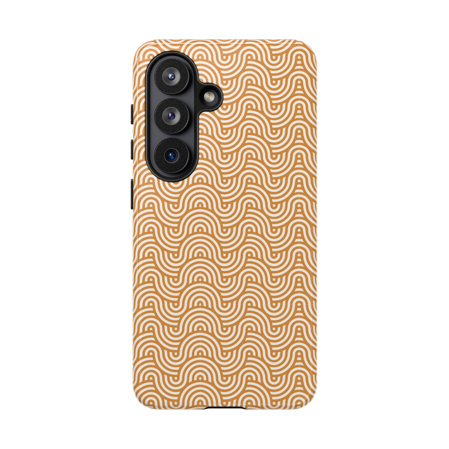 iPhone Tough Case — Beige Retro Wave Pattern Protective Phone Cover
