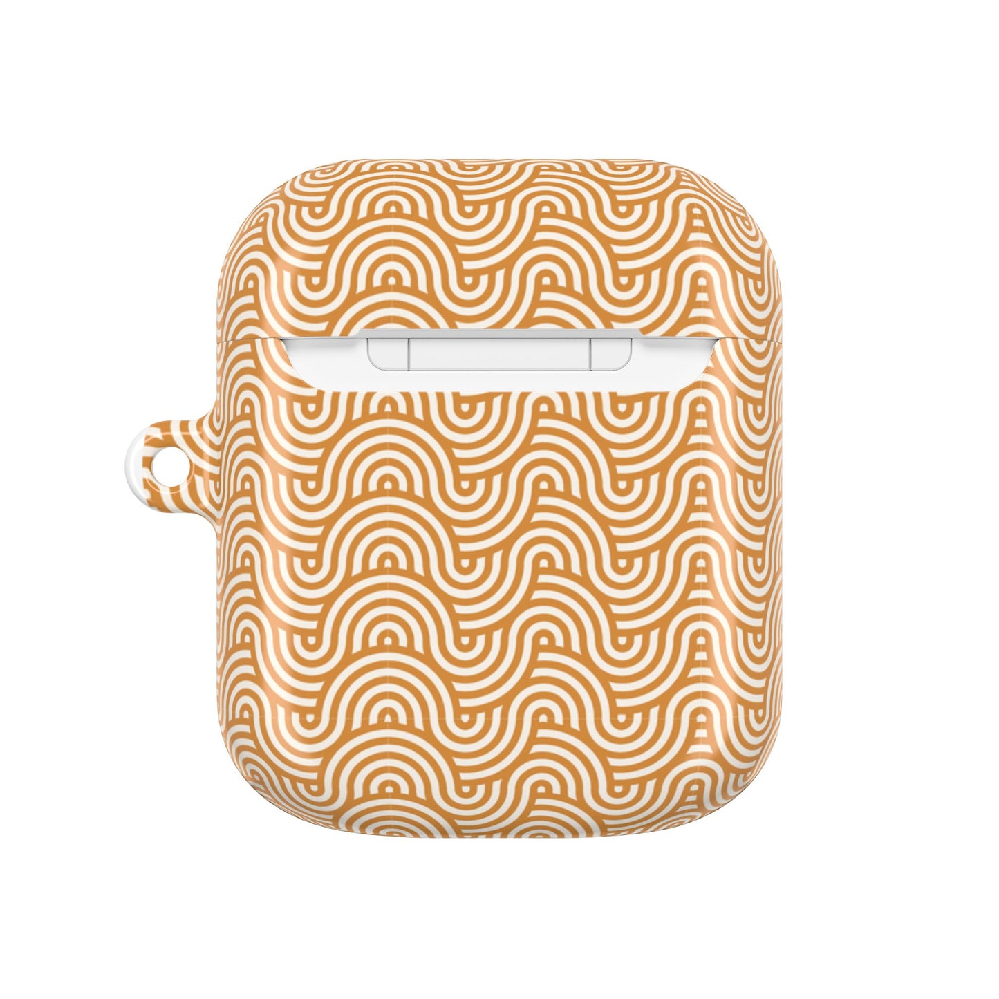Retro Wave AirPod Case — Beige Geometric Pattern Protective Cover