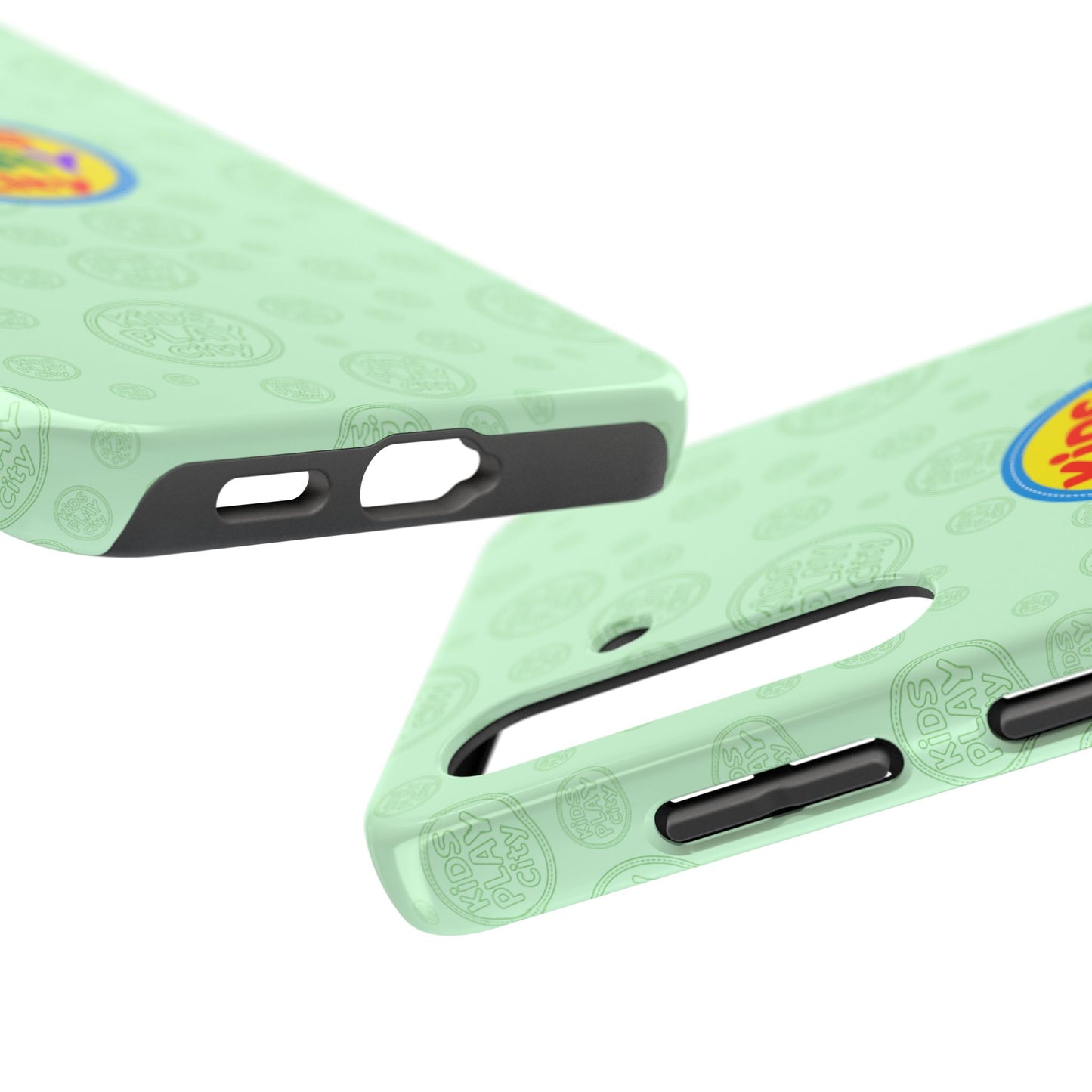 Kids Play City Tough Phone Case — Mint Protective Phone Cover with Kids Play City Logo