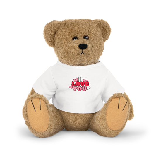Valentine Teddy Bear Plush — I Love You Tee