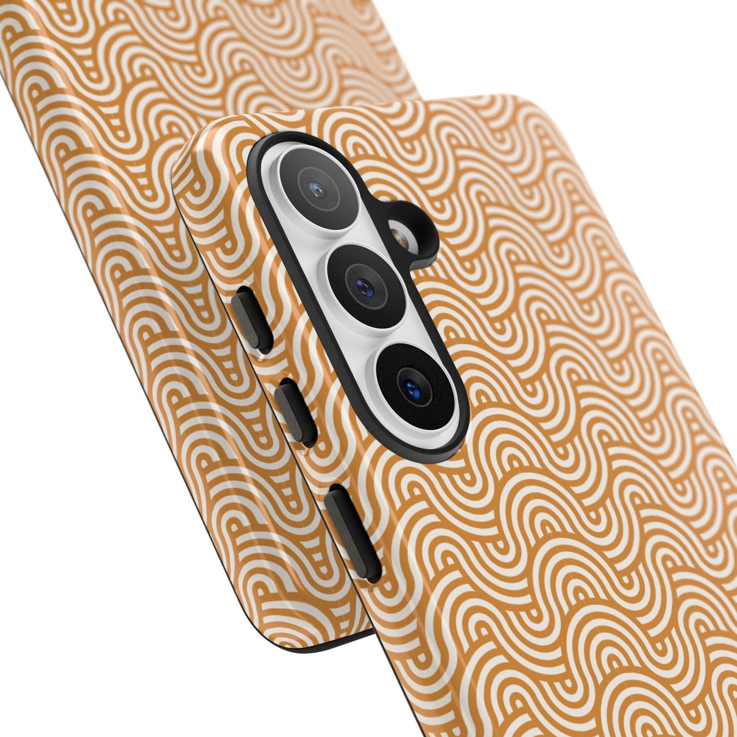 iPhone Tough Case — Beige Retro Wave Pattern Protective Phone Cover