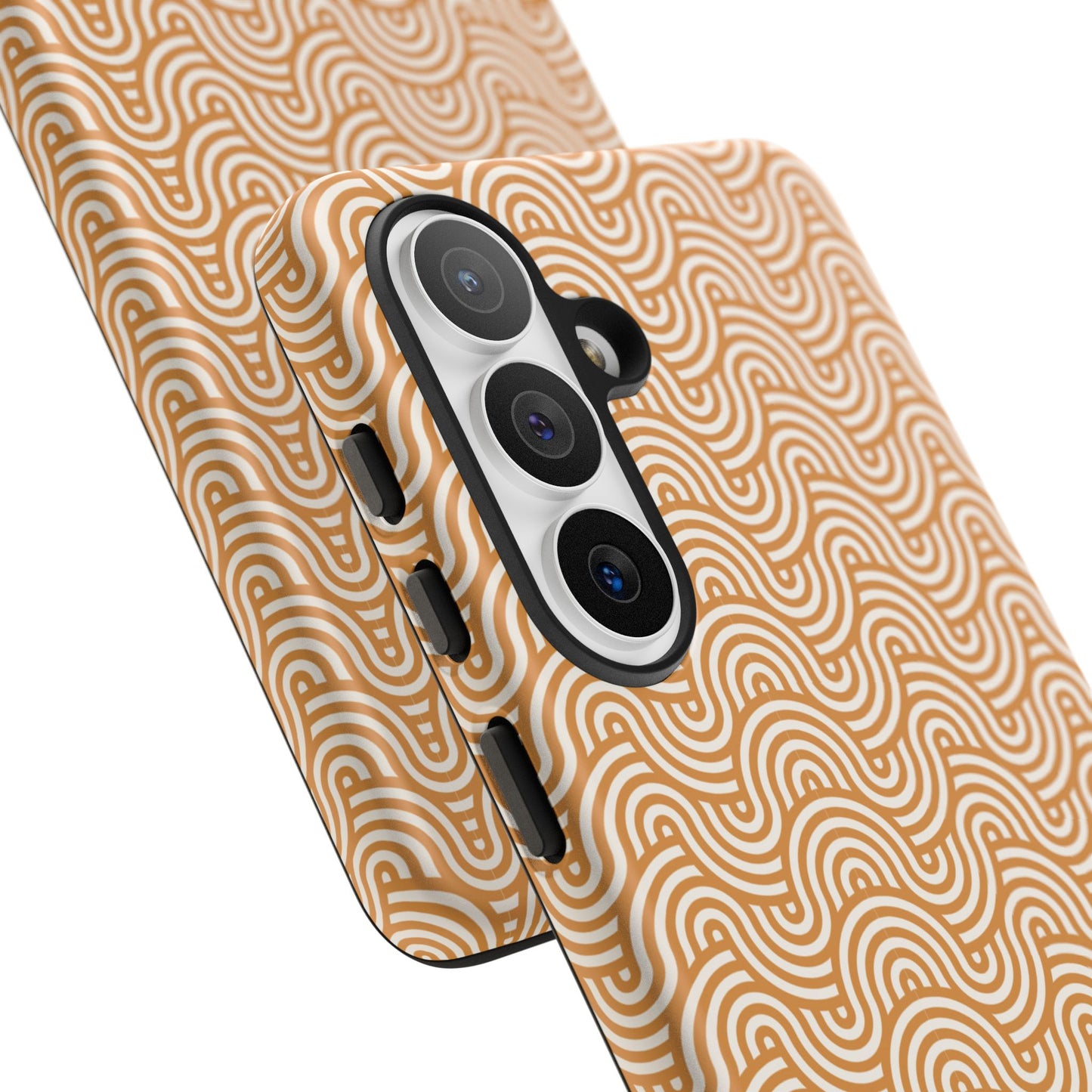 iPhone Tough Case — Beige Retro Wave Pattern Protective Phone Cover