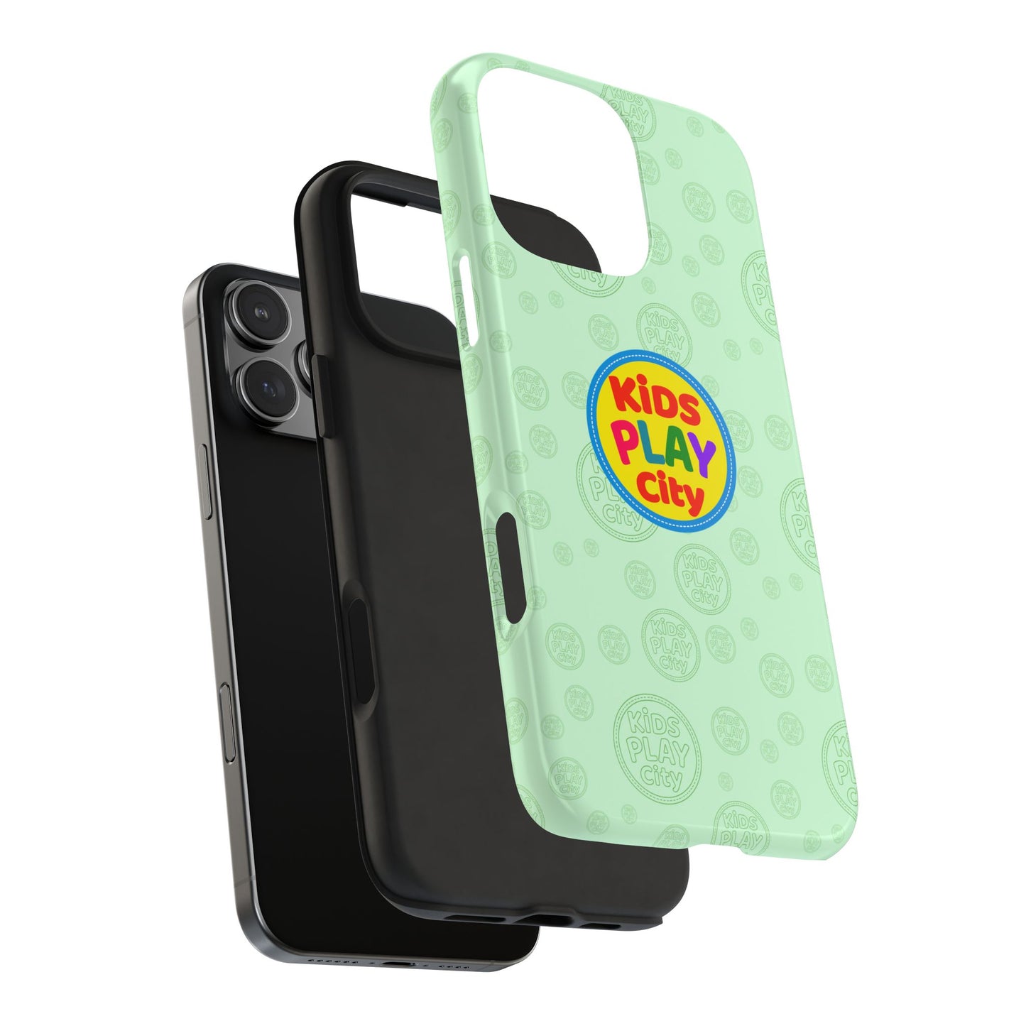 Kids Play City Tough Phone Case — Mint Protective Phone Cover with Kids Play City Logo