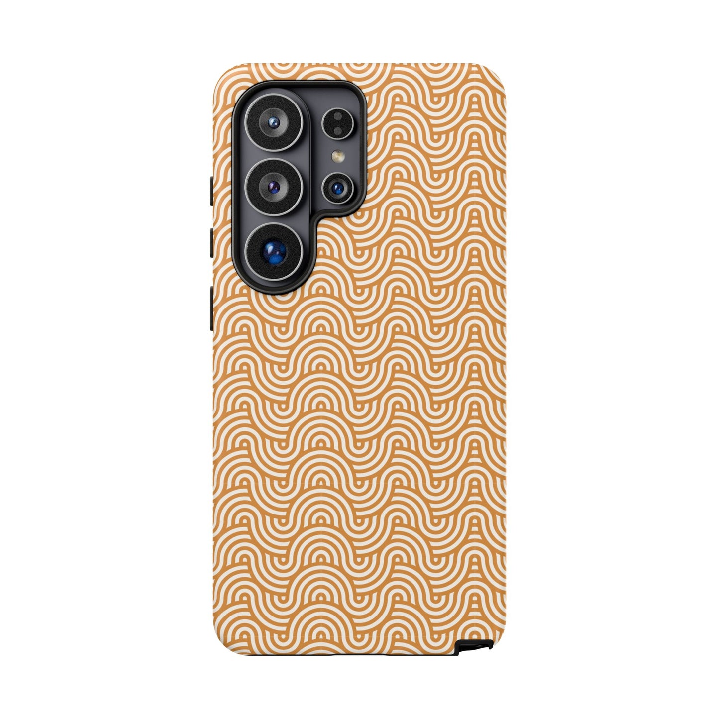 iPhone Tough Case — Beige Retro Wave Pattern Protective Phone Cover