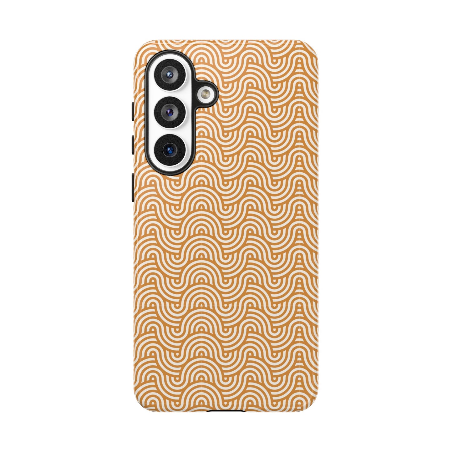 iPhone Tough Case — Beige Retro Wave Pattern Protective Phone Cover