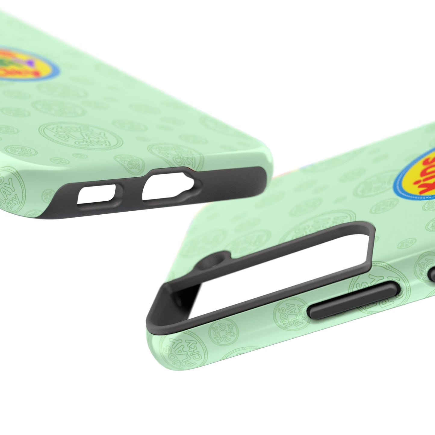 Kids Play City Tough Phone Case — Mint Protective Phone Cover with Kids Play City Logo