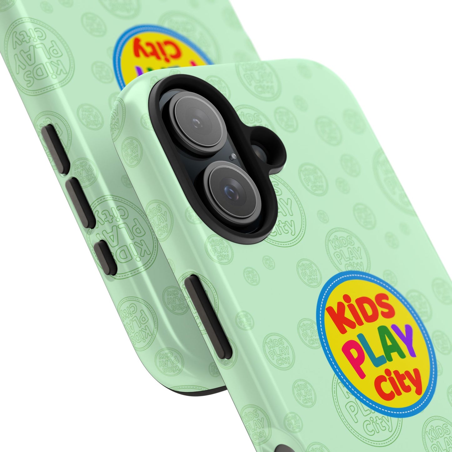 Kids Play City Tough Phone Case — Mint Protective Phone Cover with Kids Play City Logo