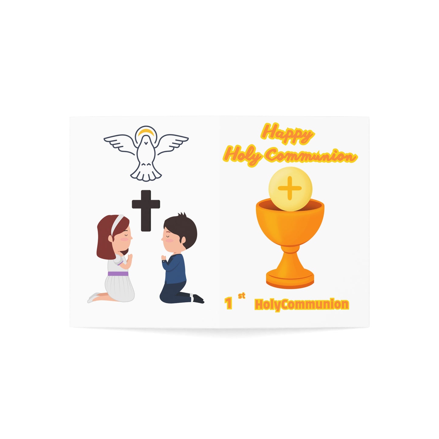 First Holy Communion Cards — Religious Celebration Card Pack (1/10/30/50)