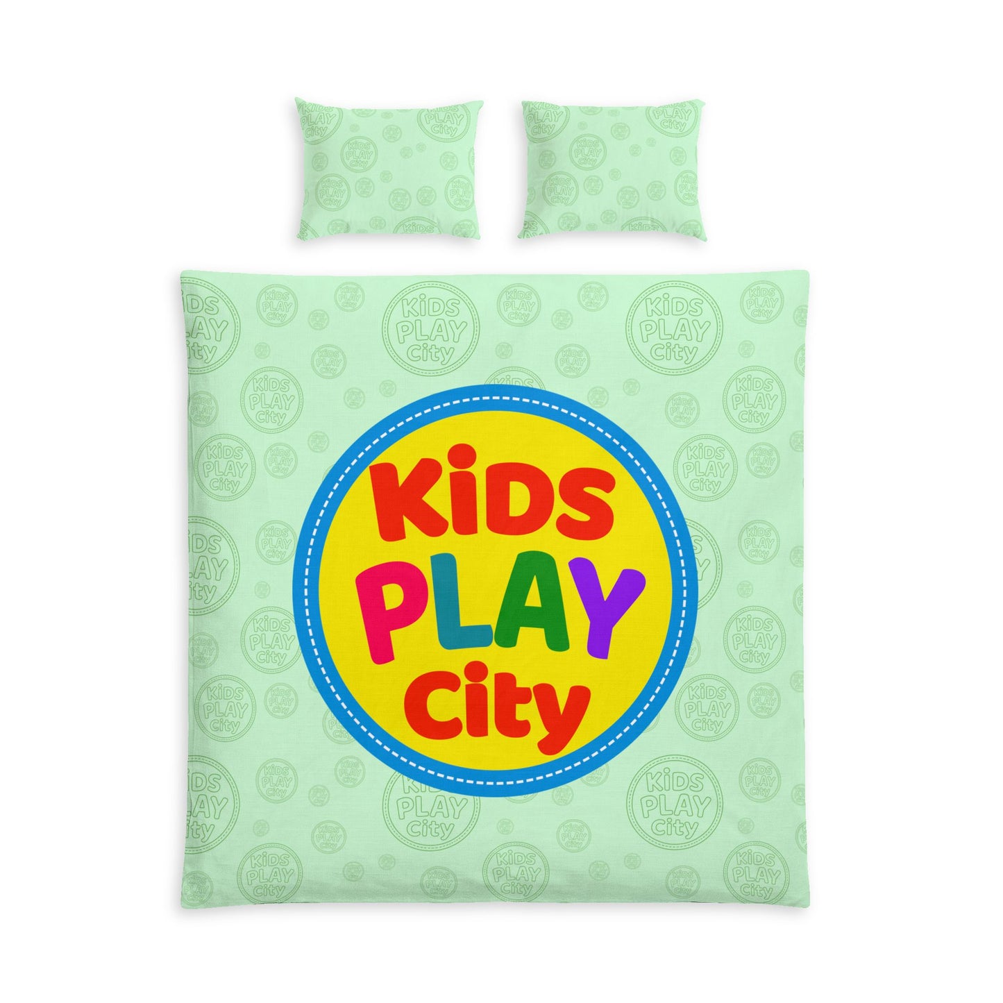 Kids Play City Cotton Bed Set - Bright Playful Duvet Cover for Children