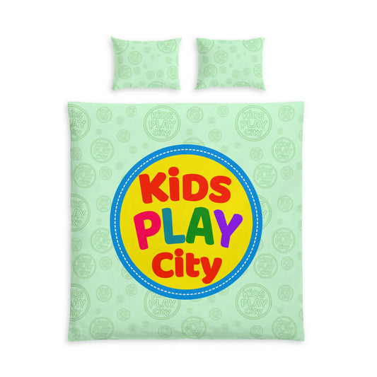 Kids Play City Cotton Bed Set - Bright Playful Duvet Cover for Children