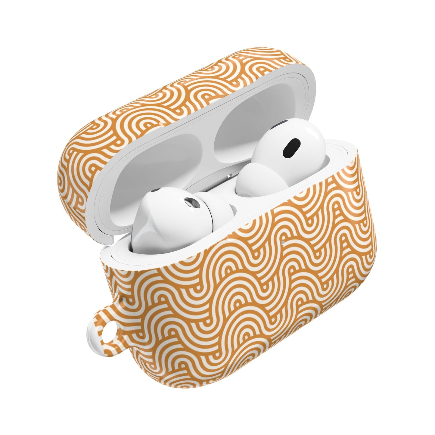 Retro Wave AirPod Case — Beige Geometric Pattern Protective Cover
