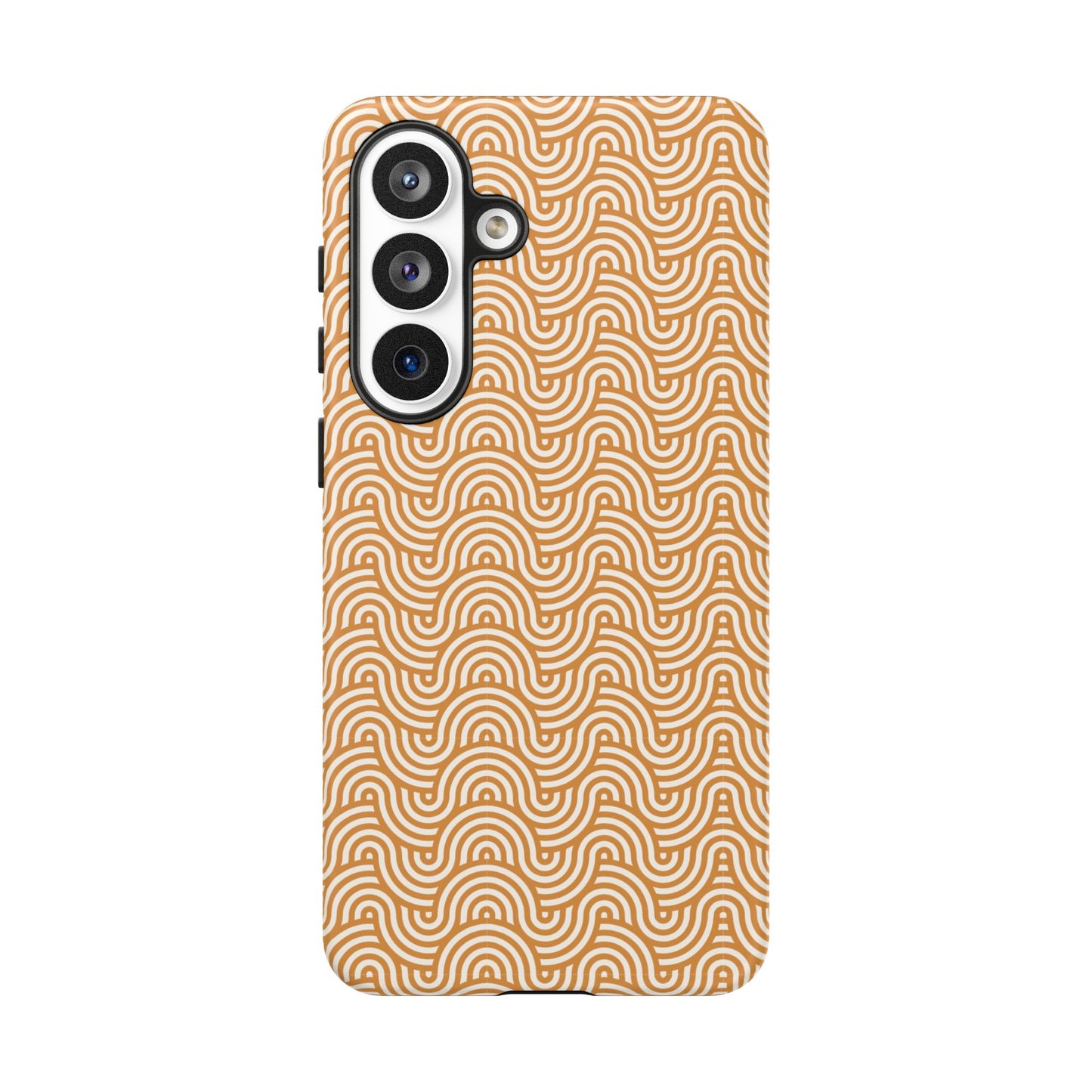 iPhone Tough Case — Beige Retro Wave Pattern Protective Phone Cover