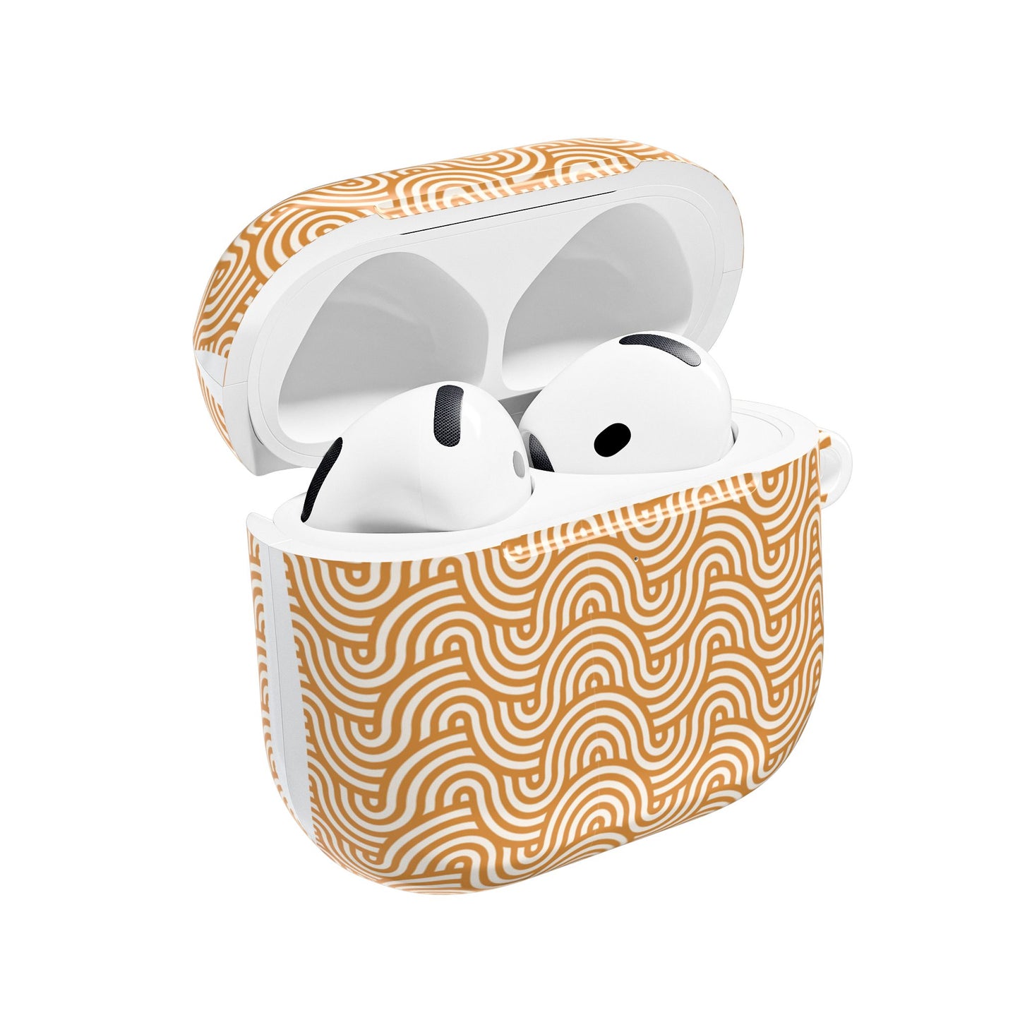 Retro Wave AirPod Case — Beige Geometric Pattern Protective Cover