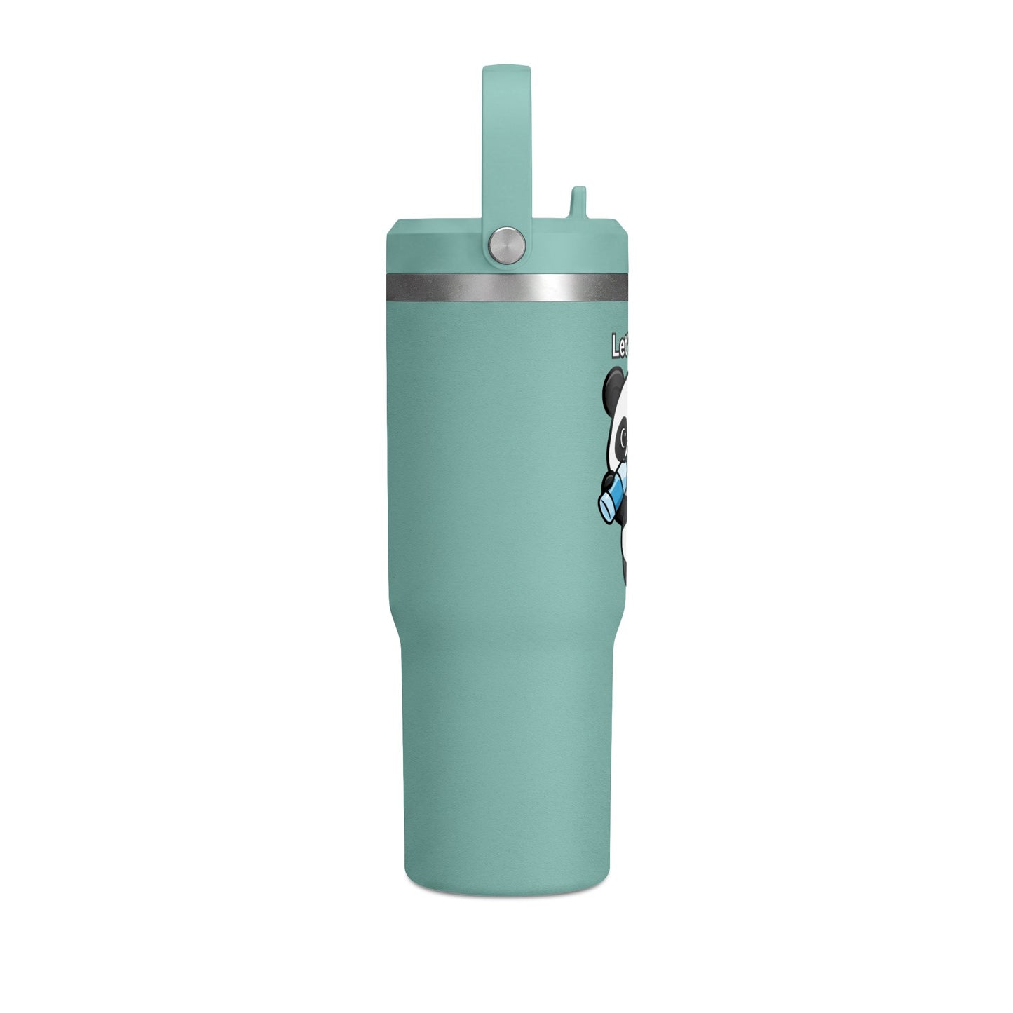 32oz Nomad Tumbler — Cute Panda “Let's Drink” Insulated Travel Bottle