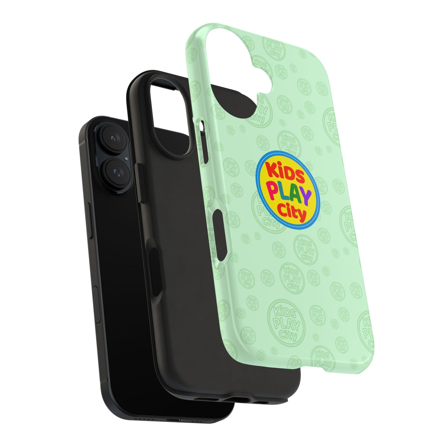 Kids Play City Tough Phone Case — Mint Protective Phone Cover with Kids Play City Logo