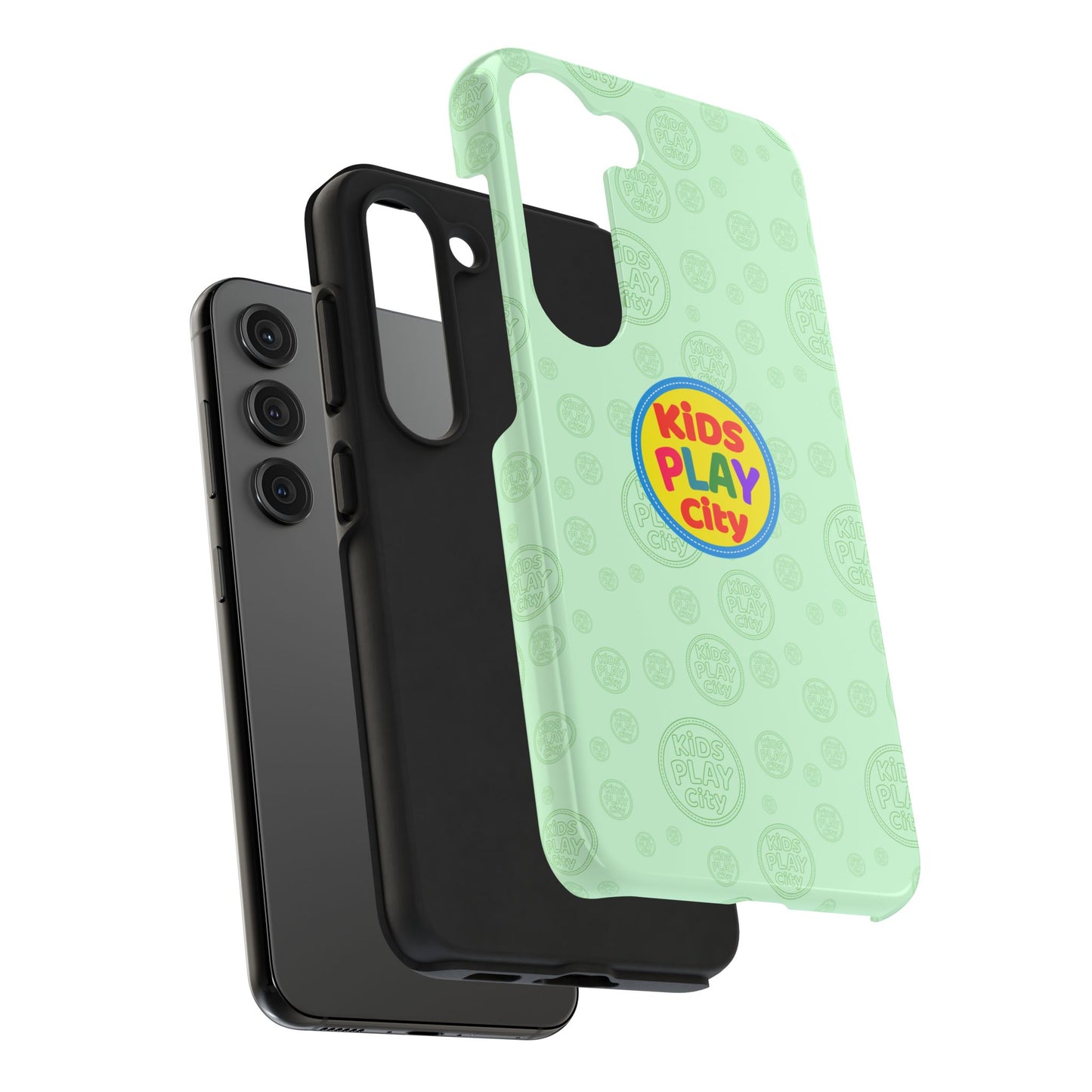 Kids Play City Tough Phone Case — Mint Protective Phone Cover with Kids Play City Logo