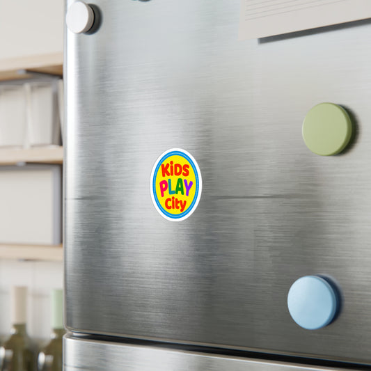 Kids Play City Vinyl Sticker – Colorful Kiss-Cut Decal for Playrooms, Daycares & Window Signs