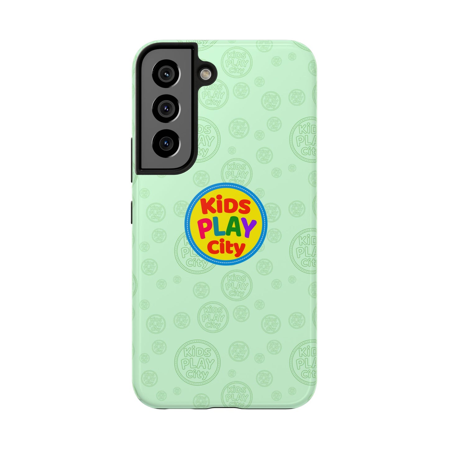 Kids Play City Tough Phone Case — Mint Protective Phone Cover with Kids Play City Logo