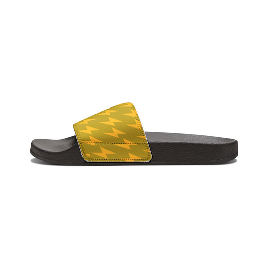Youth Lightning Print Slide Sandals — Removable Strap Casual Beach Slides
