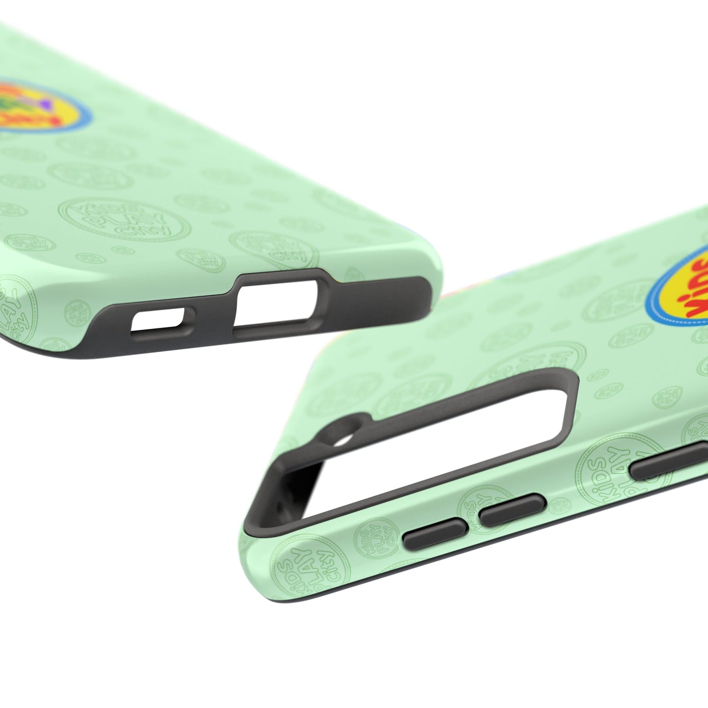 Kids Play City Tough Phone Case — Mint Protective Phone Cover with Kids Play City Logo