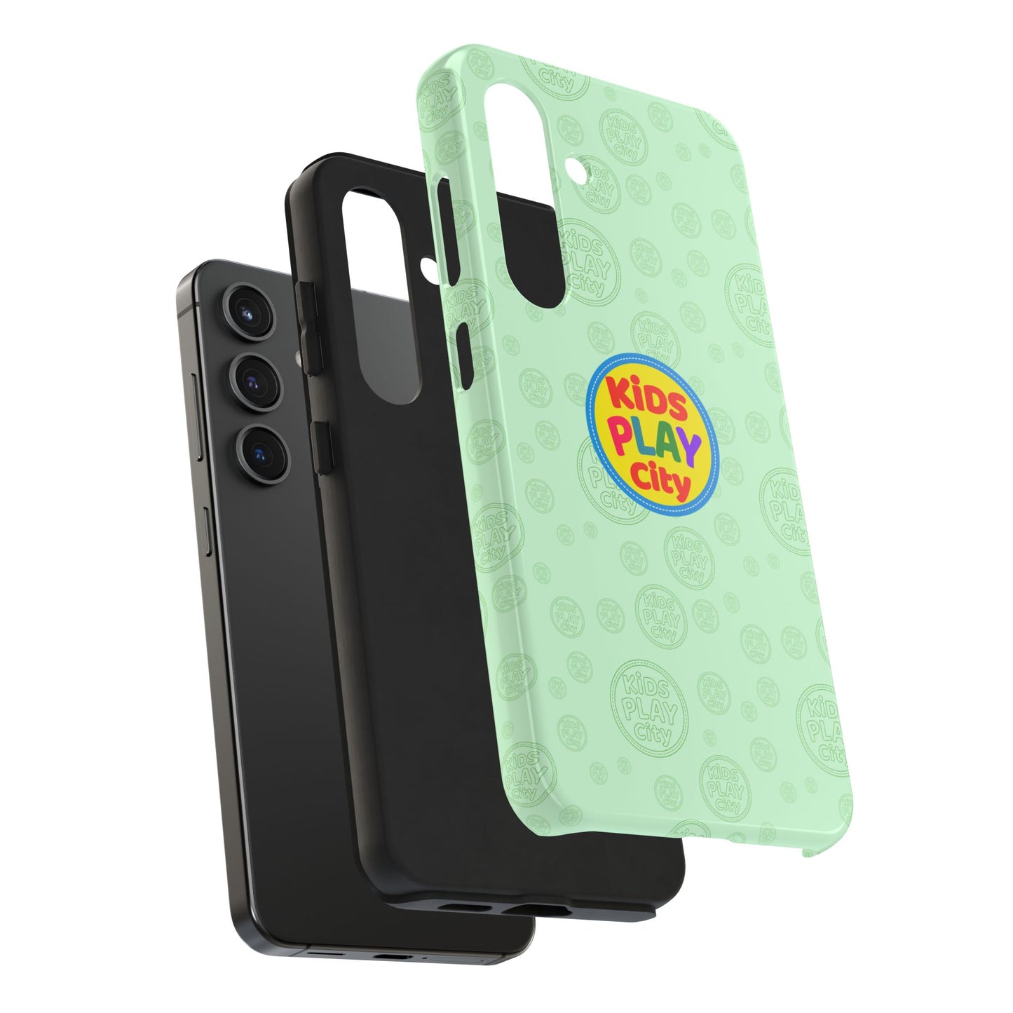Kids Play City Tough Phone Case — Mint Protective Phone Cover with Kids Play City Logo