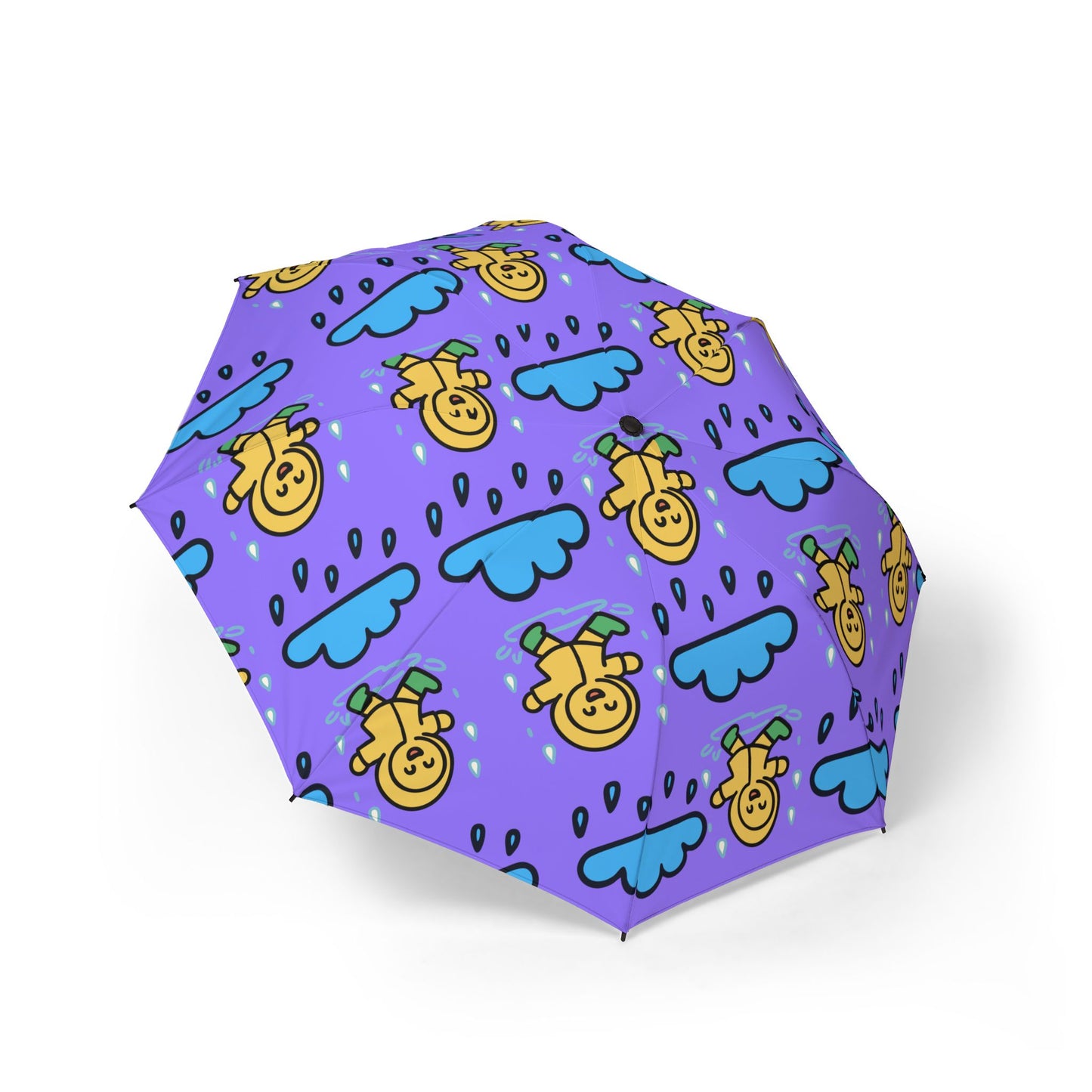 Foldable Umbrella — Cute Rain Cloud & Smiley Pineapple Pattern