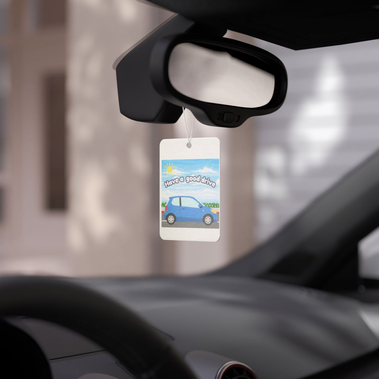 Car Air Freshener – "Have a Good Drive" Blue Car Scented Hanging Accent